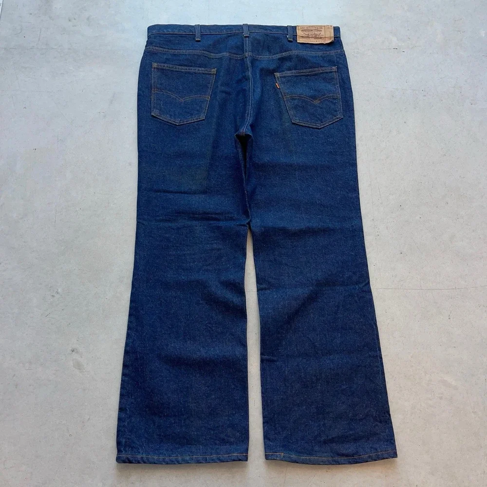Vintage Levi's 517 Saddleman Boot Cut Raw‎ Denim Jeans Size 42x32 (Fits 42x30)